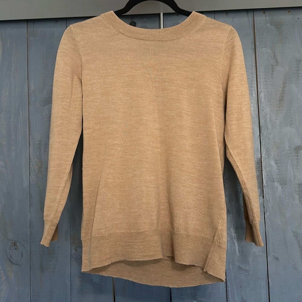 Camel Jcrew wool Tippi sweater size medium